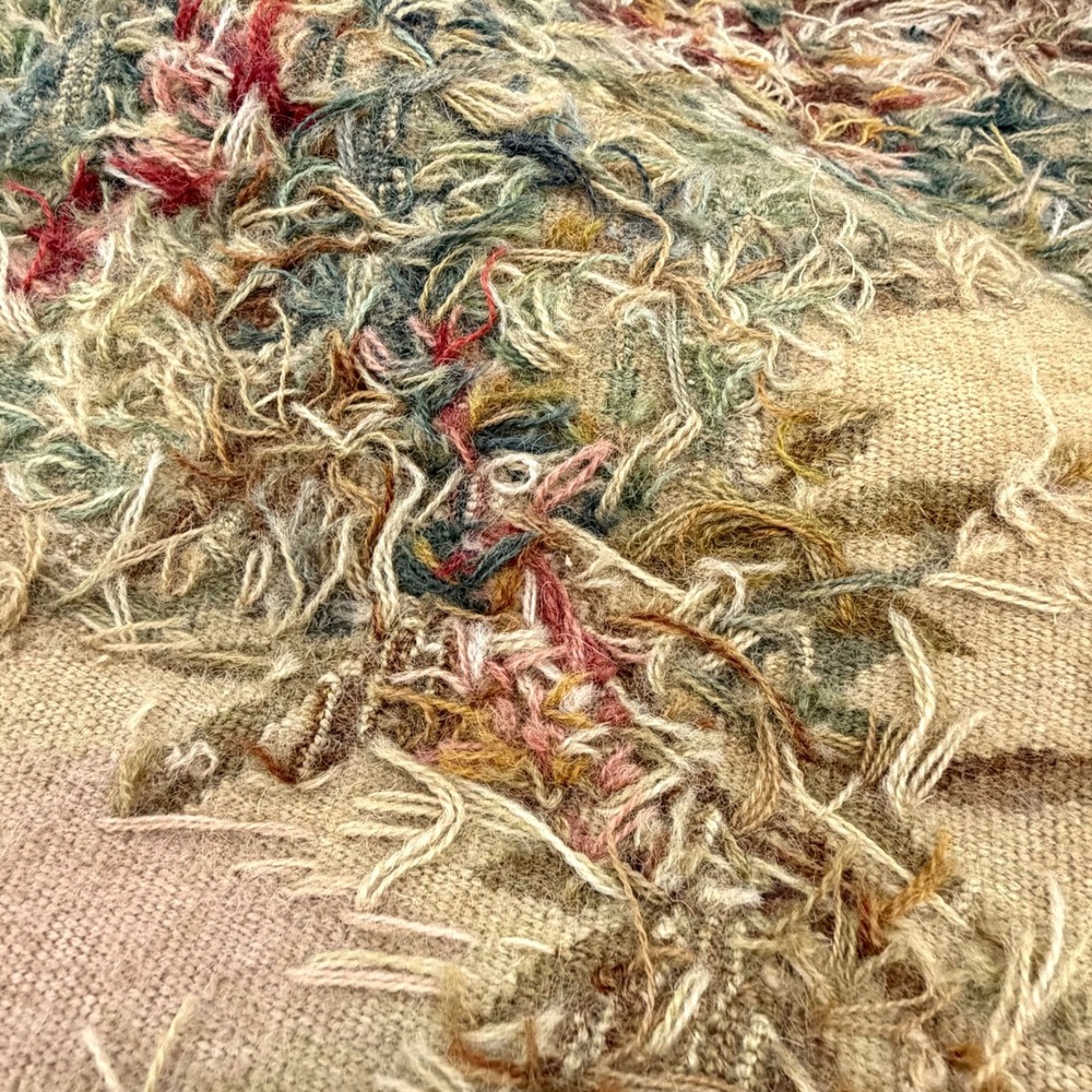 Vintage Handwoven Aubusson Pillow Cover 24x24 Wool Pheasant Floral Gold Fringe - Picture 11 of 16
